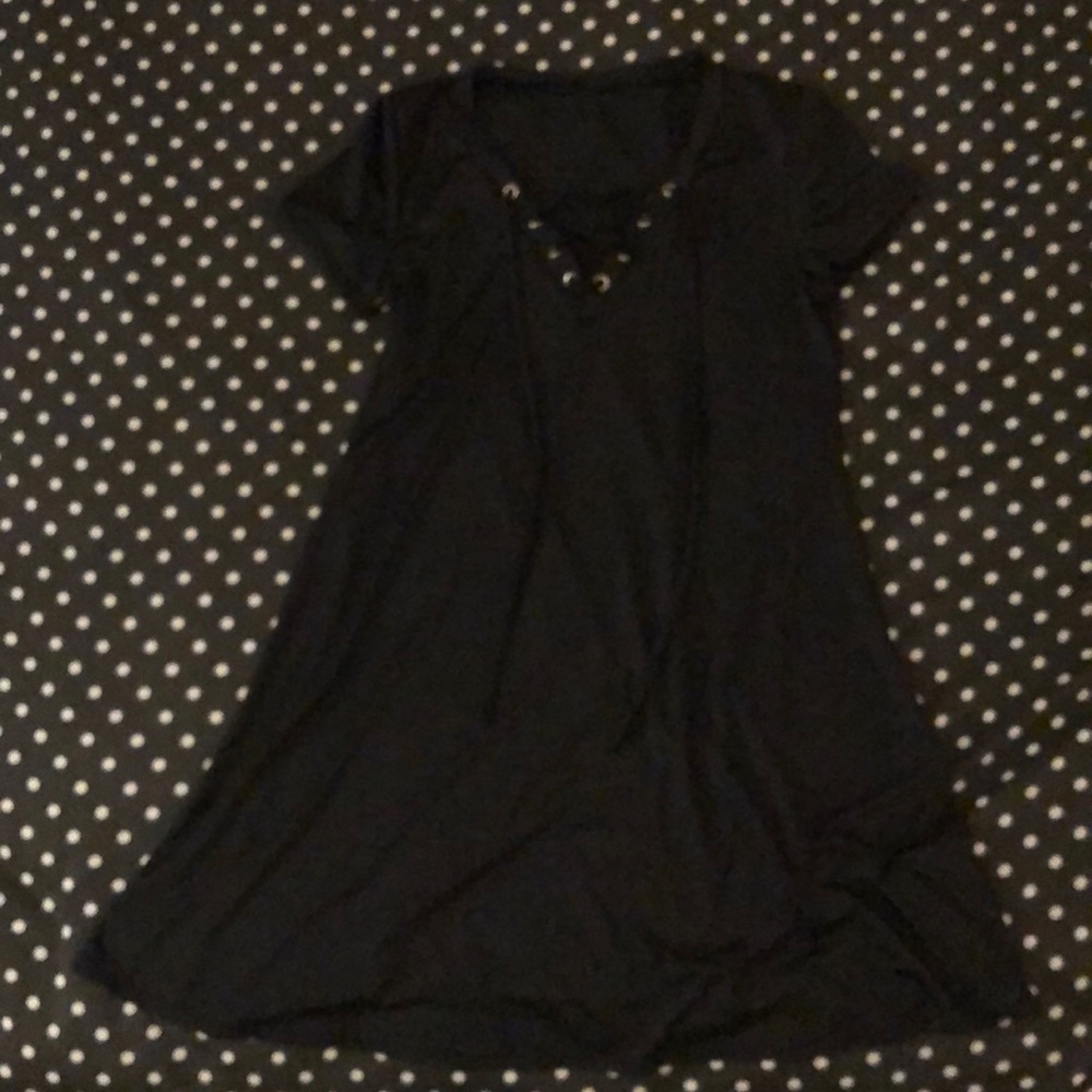 Black loose spandex dress